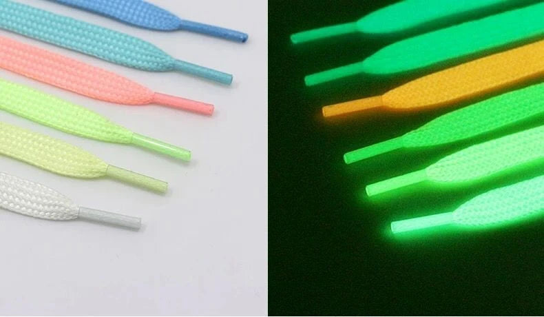 New 1 Pair Luminous Shoelaces Flat Sneakers Canvas Shoe Laces Glow In The Dark Night Color Fluorescent Shoelace 80/100/120/140cm