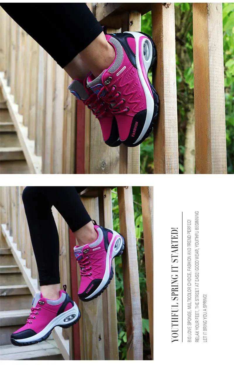 Autumn Air Cushions Women Sneakers Platform Sport Shoes Women's Tennis for Running Women's Sports Sneakers Red Trainers GMB-1750