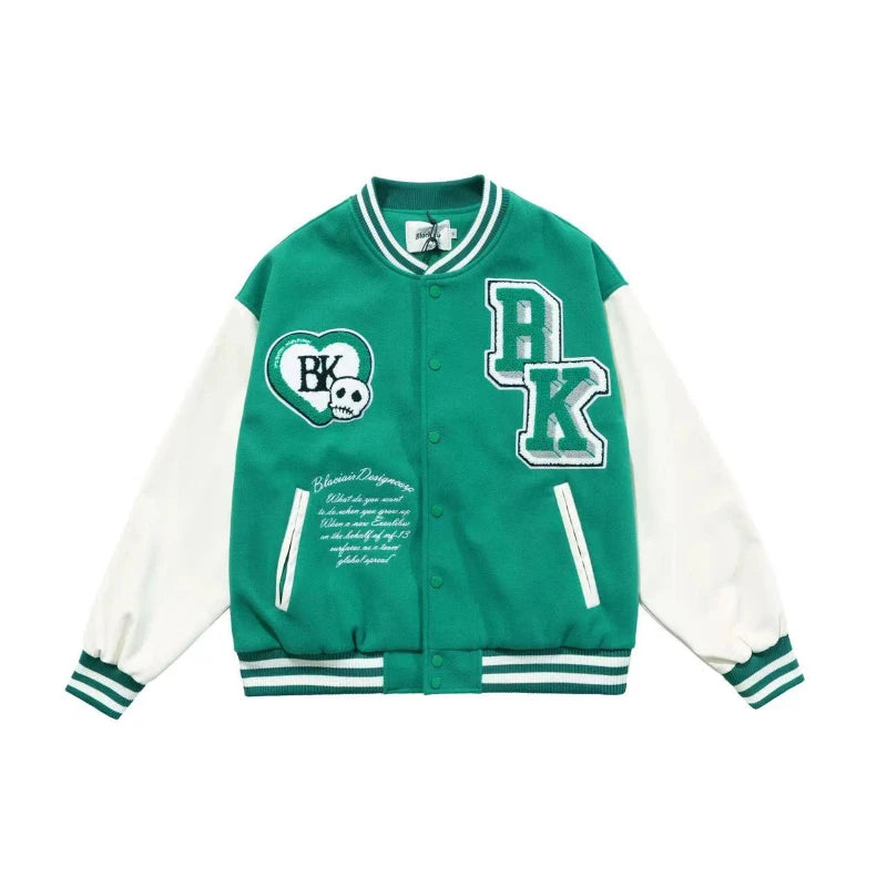 2022 autumn and winter new American retro hip-hop Y2K loose men and women thin baseball clothing street racing clothing  jacket