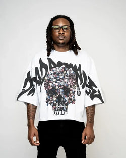 Y2k New Summer Street Skull Letter Printed Short-sleeved Shirt Women Clothing Harajuku Retro Gothic Punk Oversized T-shirt Men