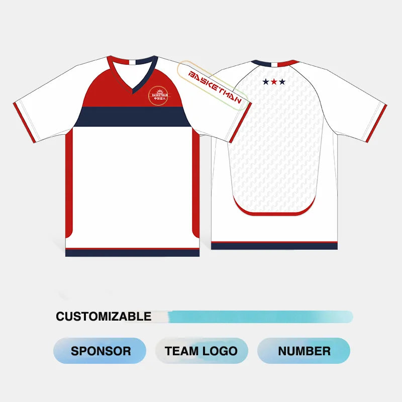 BASKETMAN Referee T-shirts For Man Full Sublimation Customizable Name Number Logo Printed V Neck T-shirts Sports Tracksuits Male