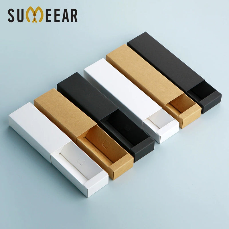50/100Pcs/Lot 5/10/15ml Empty Perfume Bottle Box Kraft White Black Paper Box Perfume Bottles Package Box Print LOGO Pay Extra
