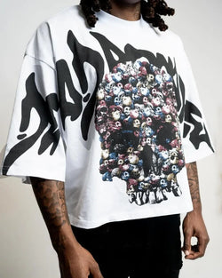 Y2k New Summer Street Skull Letter Printed Short-sleeved Shirt Women Clothing Harajuku Retro Gothic Punk Oversized T-shirt Men