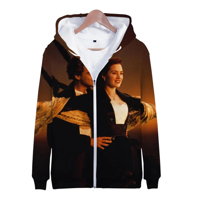 Hoodies Movie Titanic 3D Print Zipper Sweatshirts Boys Girls Children Fashion Long Sleeve Oversized Sweatshirt Hoodie Tracksuits